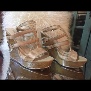 Gianni Bini Tan Strappy Wedge